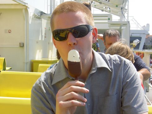 Jag på färjan till Supetar